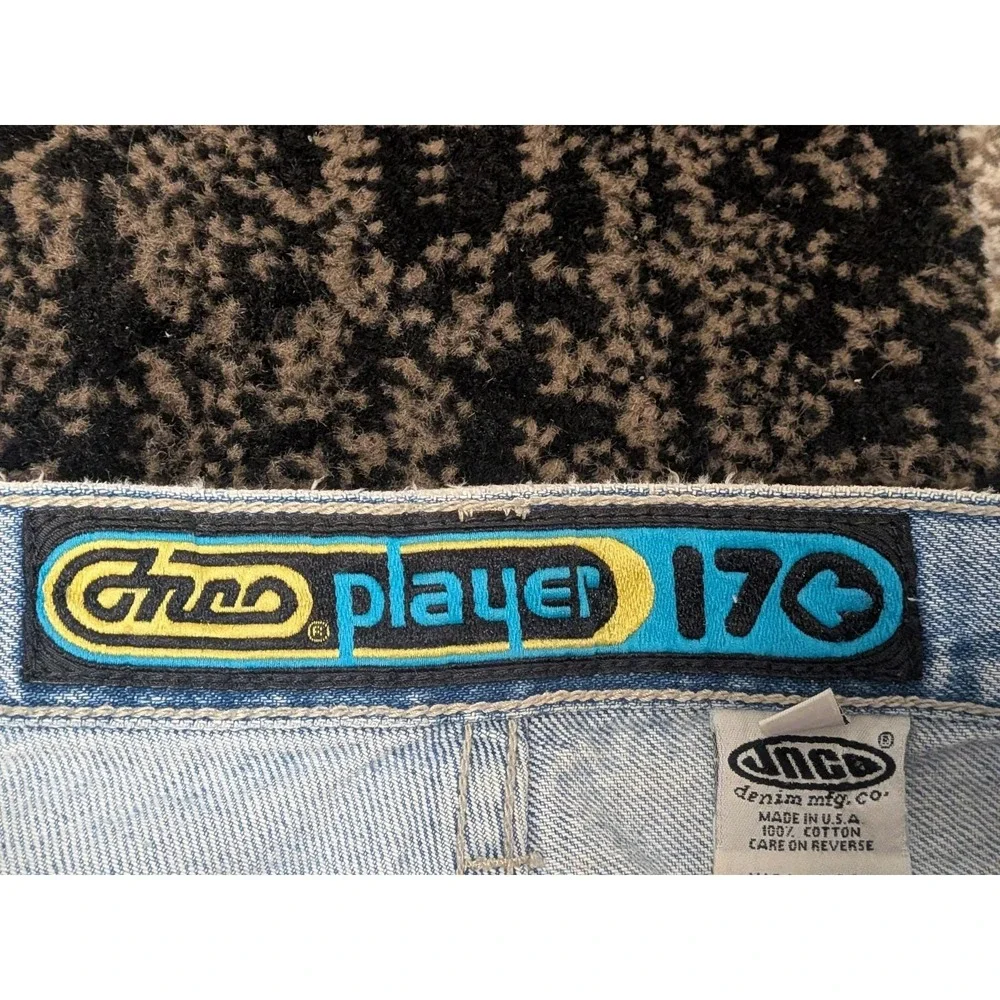 Vintage 90s JNCO Player 170 Jeans USA 33x30 Fit 32x28 Baggy Wide Leg Distressed
